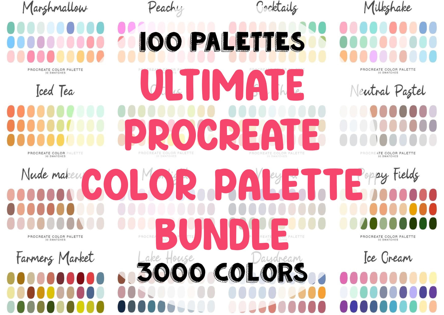100 Procreate Color Palette pack