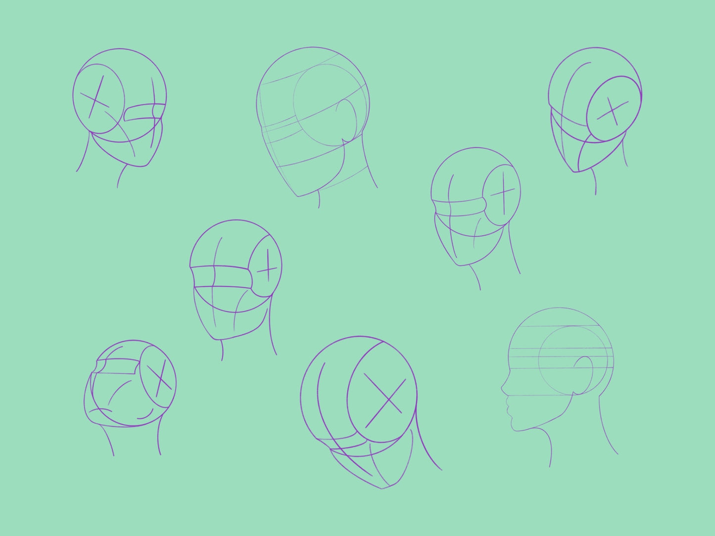 Procreate face grid brushes stamp