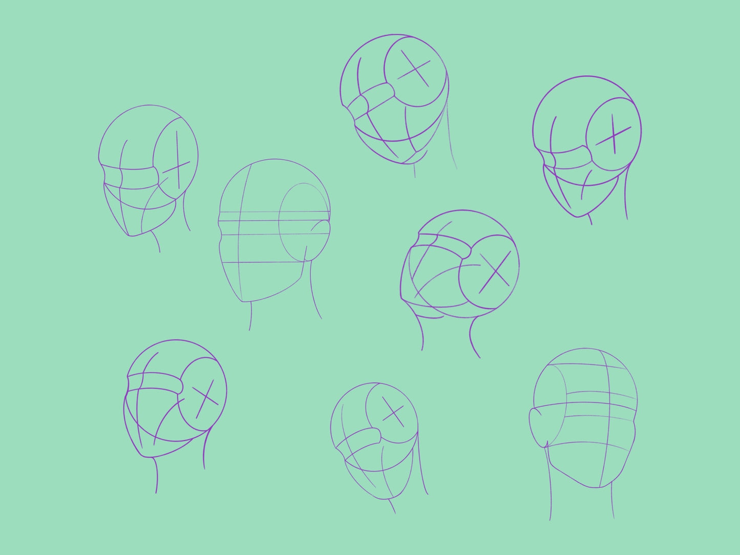 Procreate face grid brushes stamp
