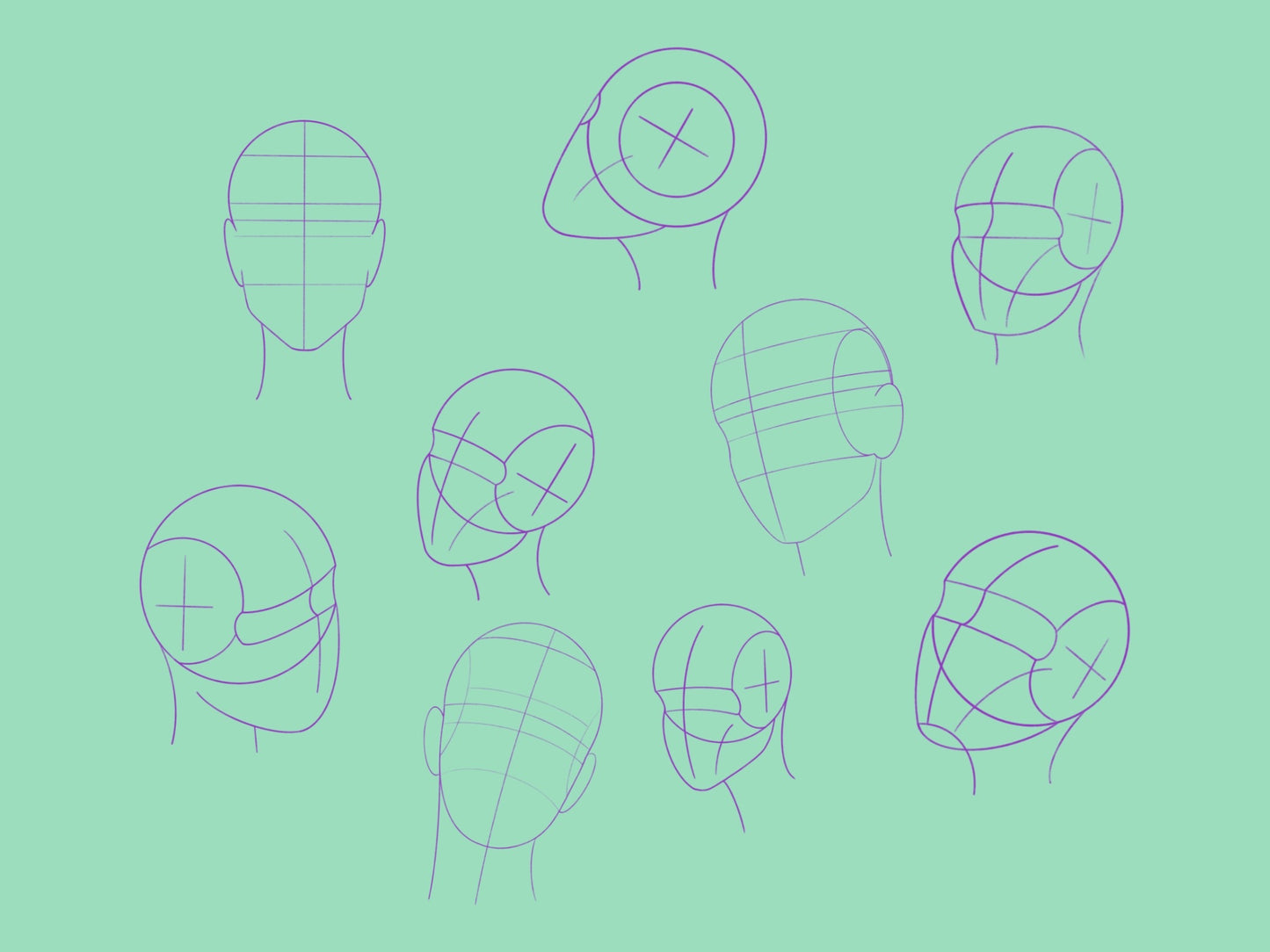 Procreate face grid brushes stamp