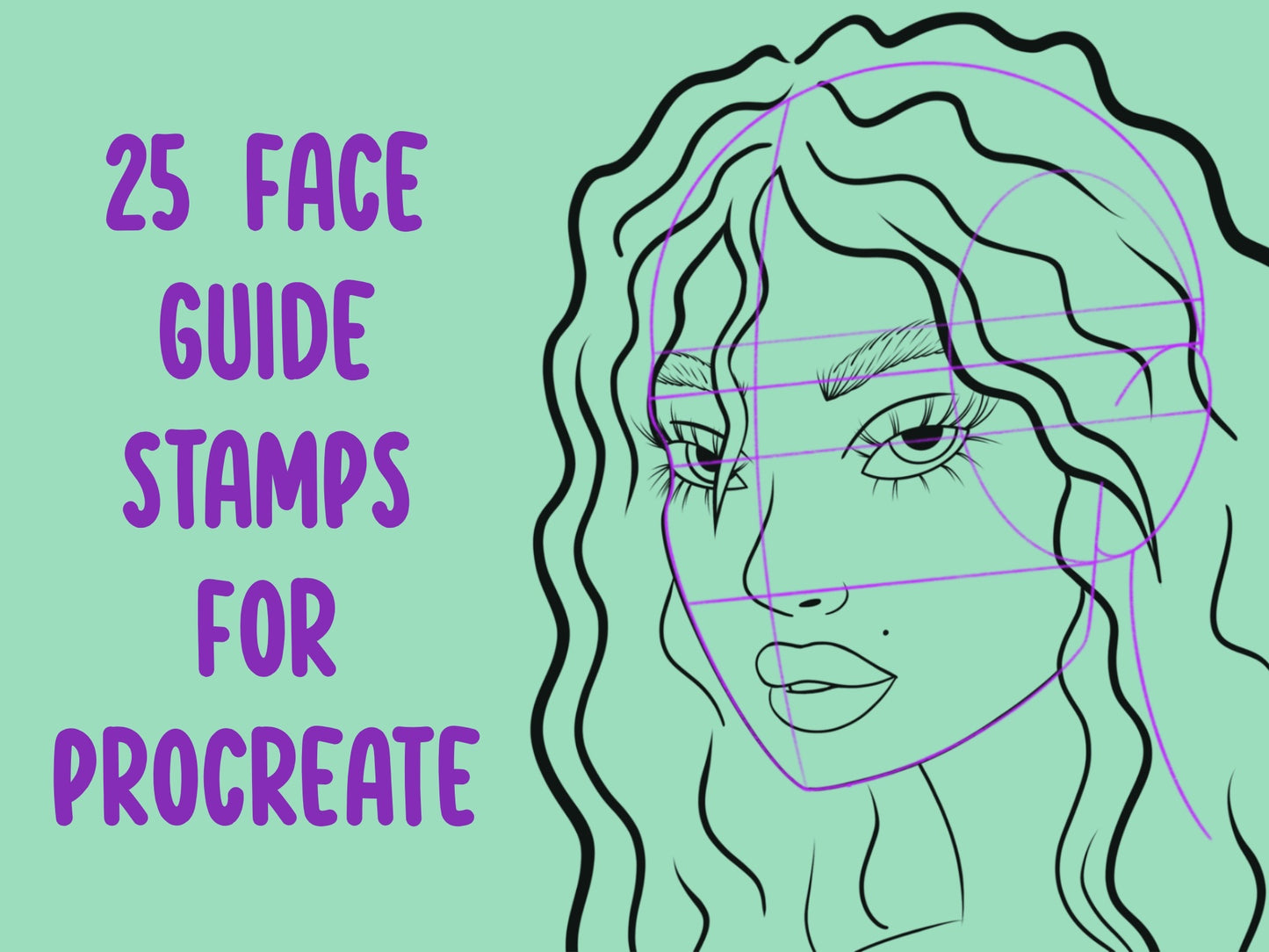 Procreate face grid brushes stamp