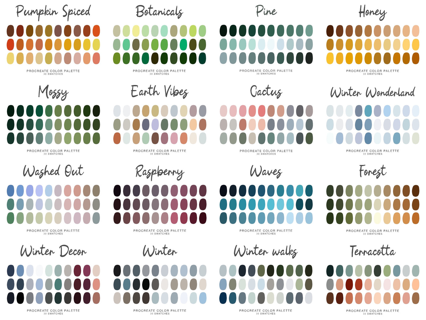 100 Procreate Color Palette pack
