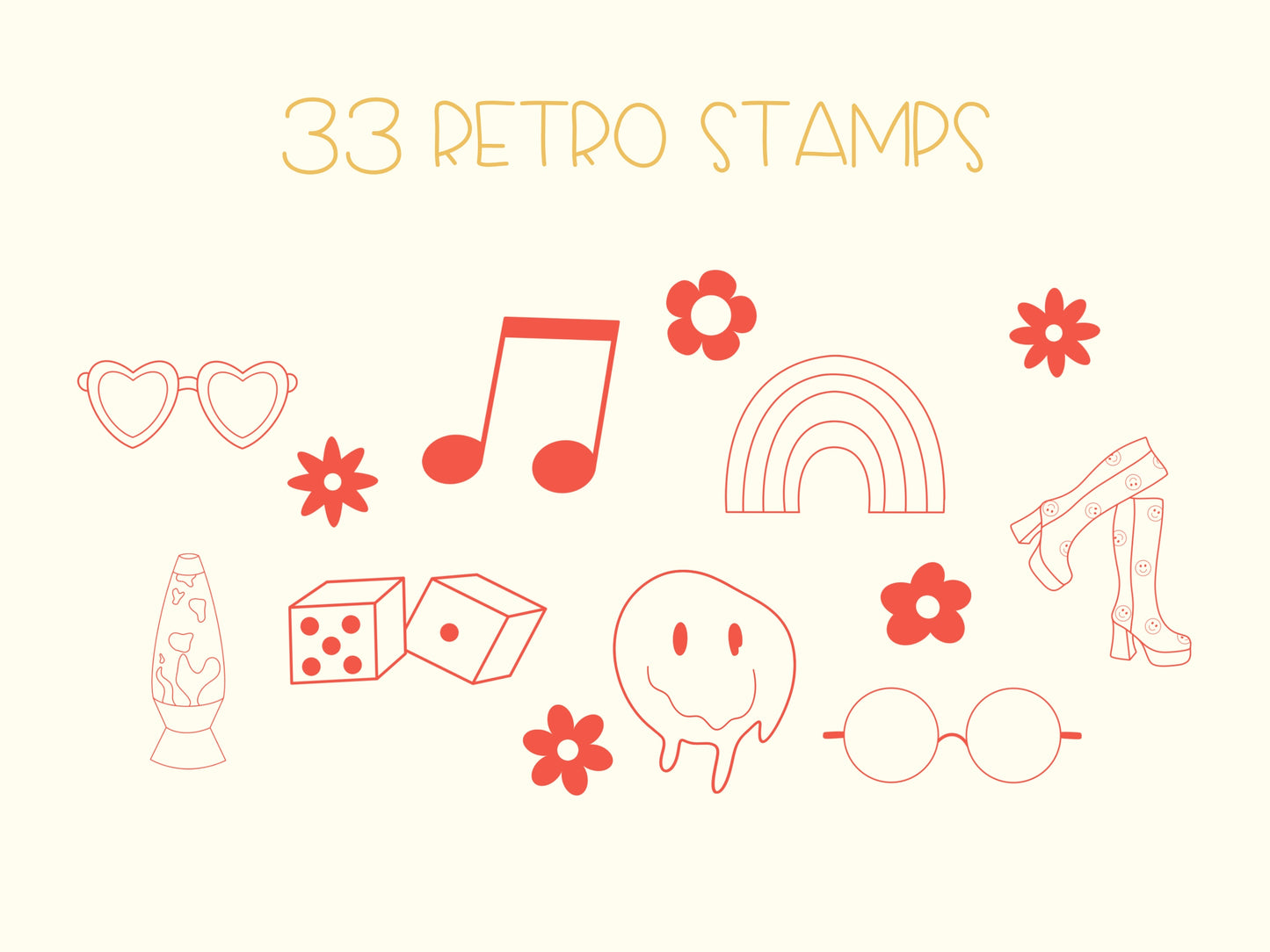 70s Procreate Stamp Brushes