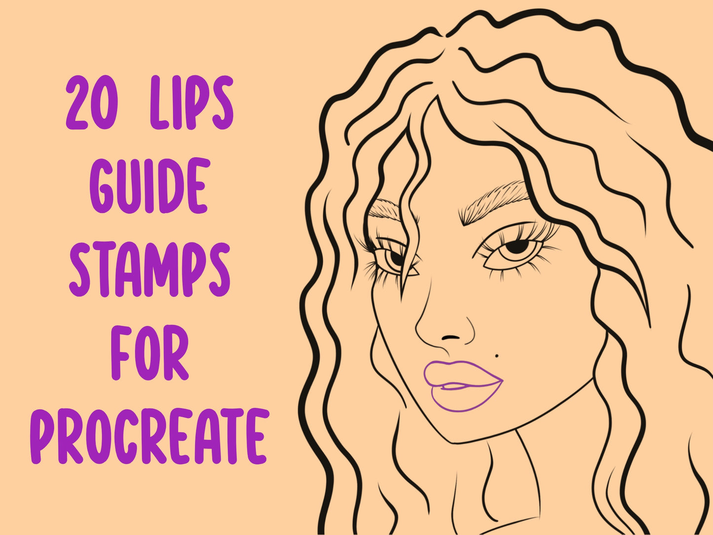 Procreate Lips Grid Stamps Brush