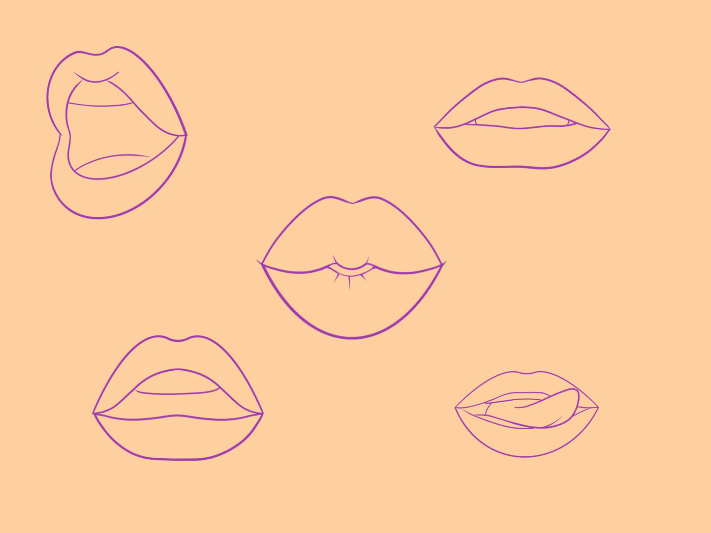 Procreate Lips Grid Stamps Brush