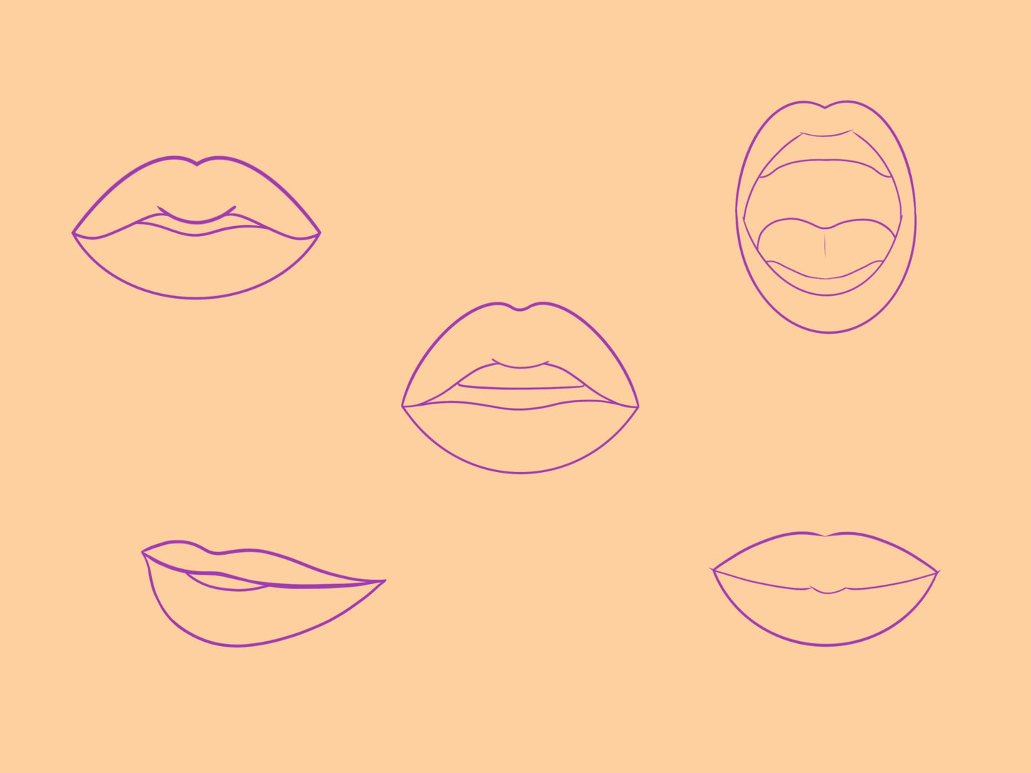 Procreate Lips Grid Stamps Brush