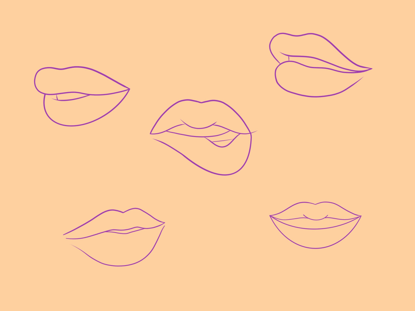 Procreate Lips Grid Stamps Brush