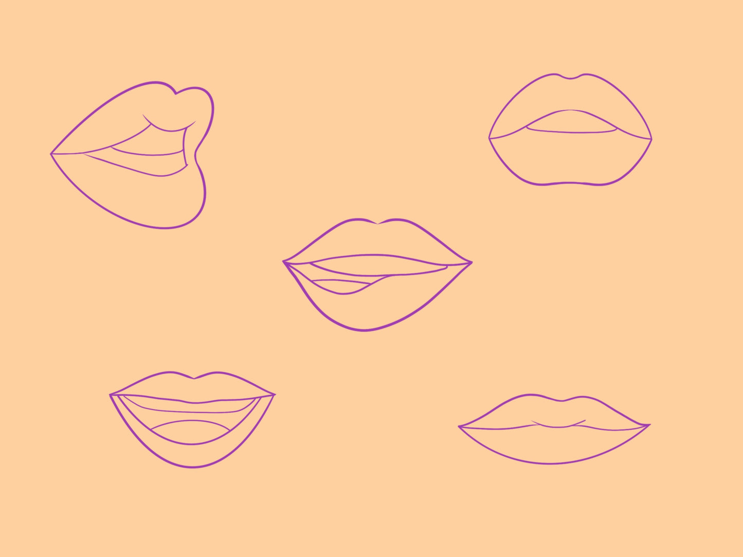 Procreate Lips Grid Stamps Brush