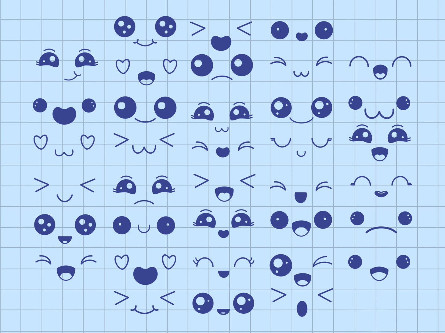 Kawaii Procreate brush and stamp pack