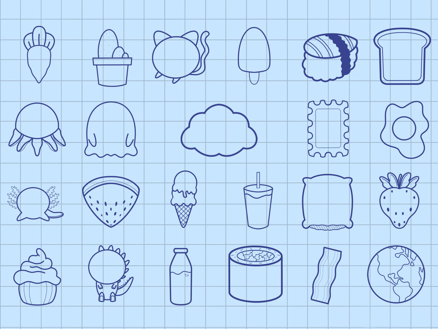 Kawaii Procreate brush and stamp pack